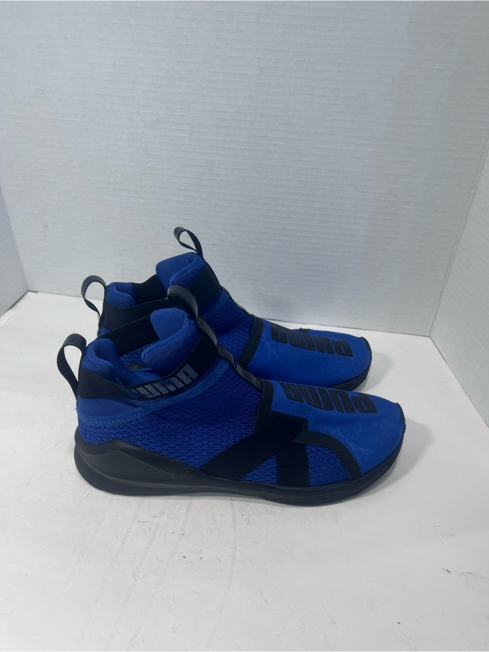Puma Blue and Black Slip-On Athletic Sneakers